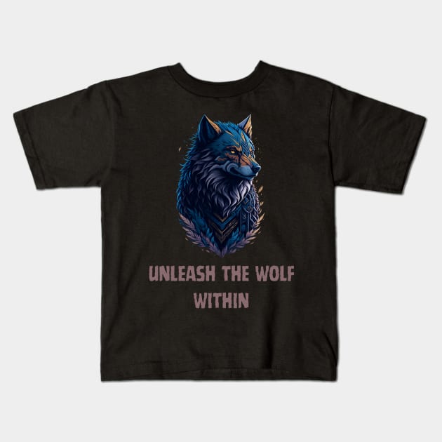alpha male wolf Kids T-Shirt by vaporgraphic